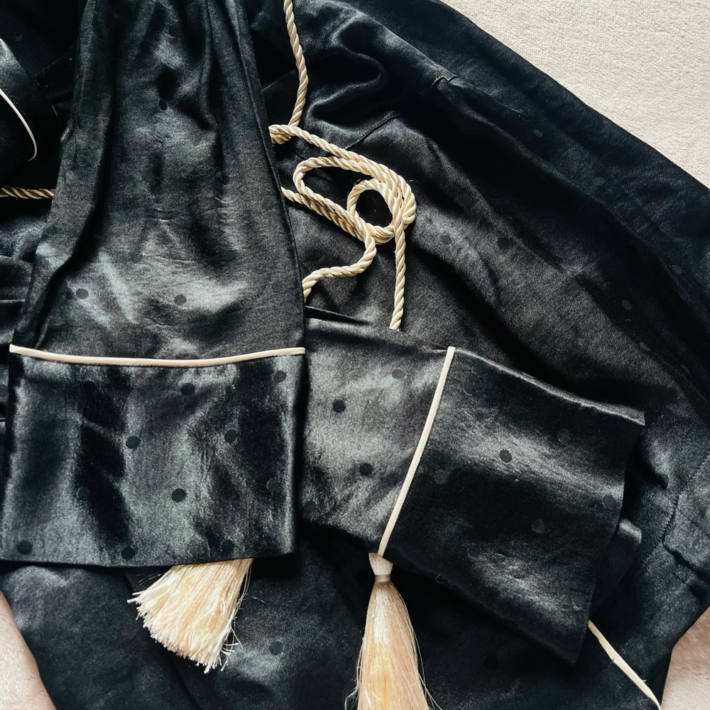 Victoria's Secret Black Tassel Tie Satin Robe - Picture 9 of 13